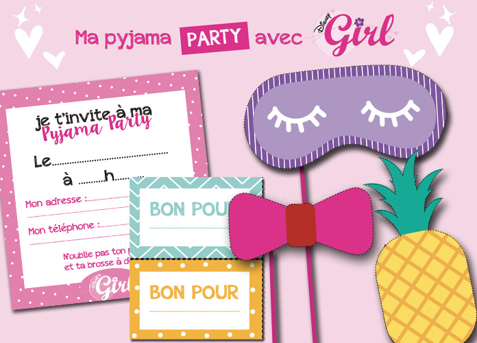 carte d'invitation à la pyjama-party