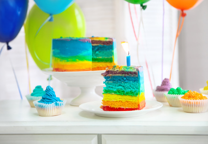 Rainbow cake d'anniversaire