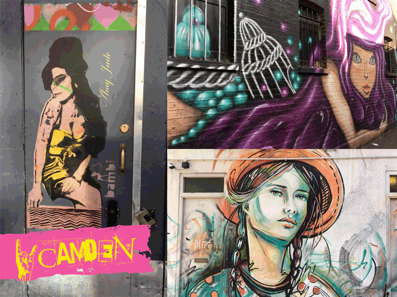 street-art Camden Londres avec des ados