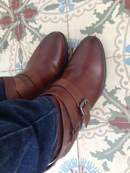 boots à boucle marron