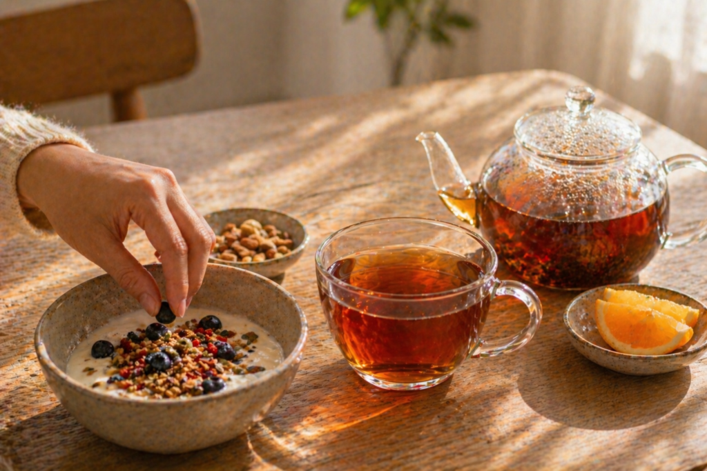 thé au petit-déjeuner