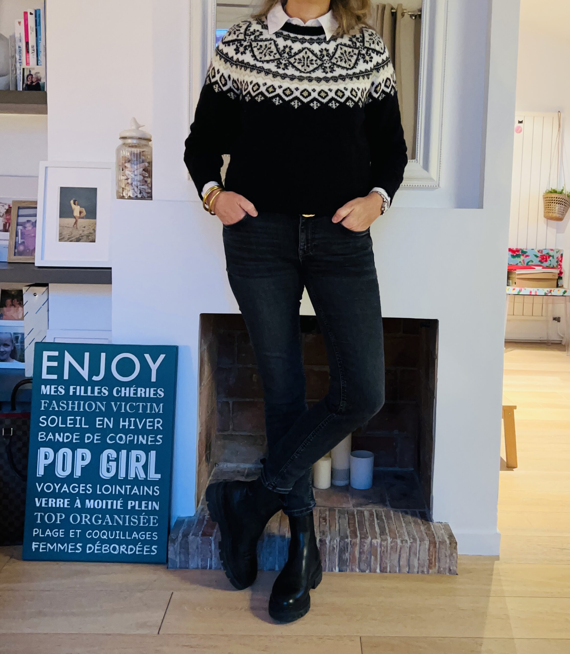 Pull de noël chic - look femmes débordées