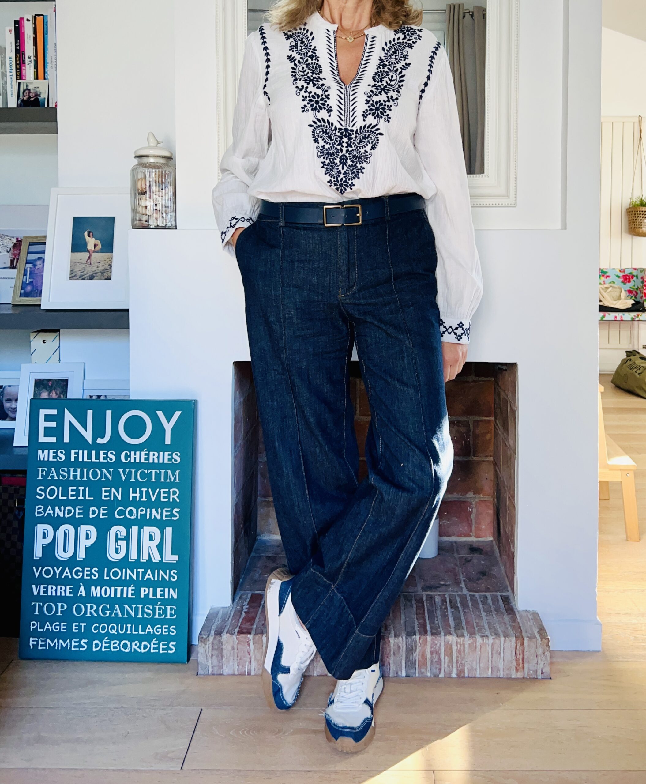 Blouse marine et blanc - Look Femmes débordées