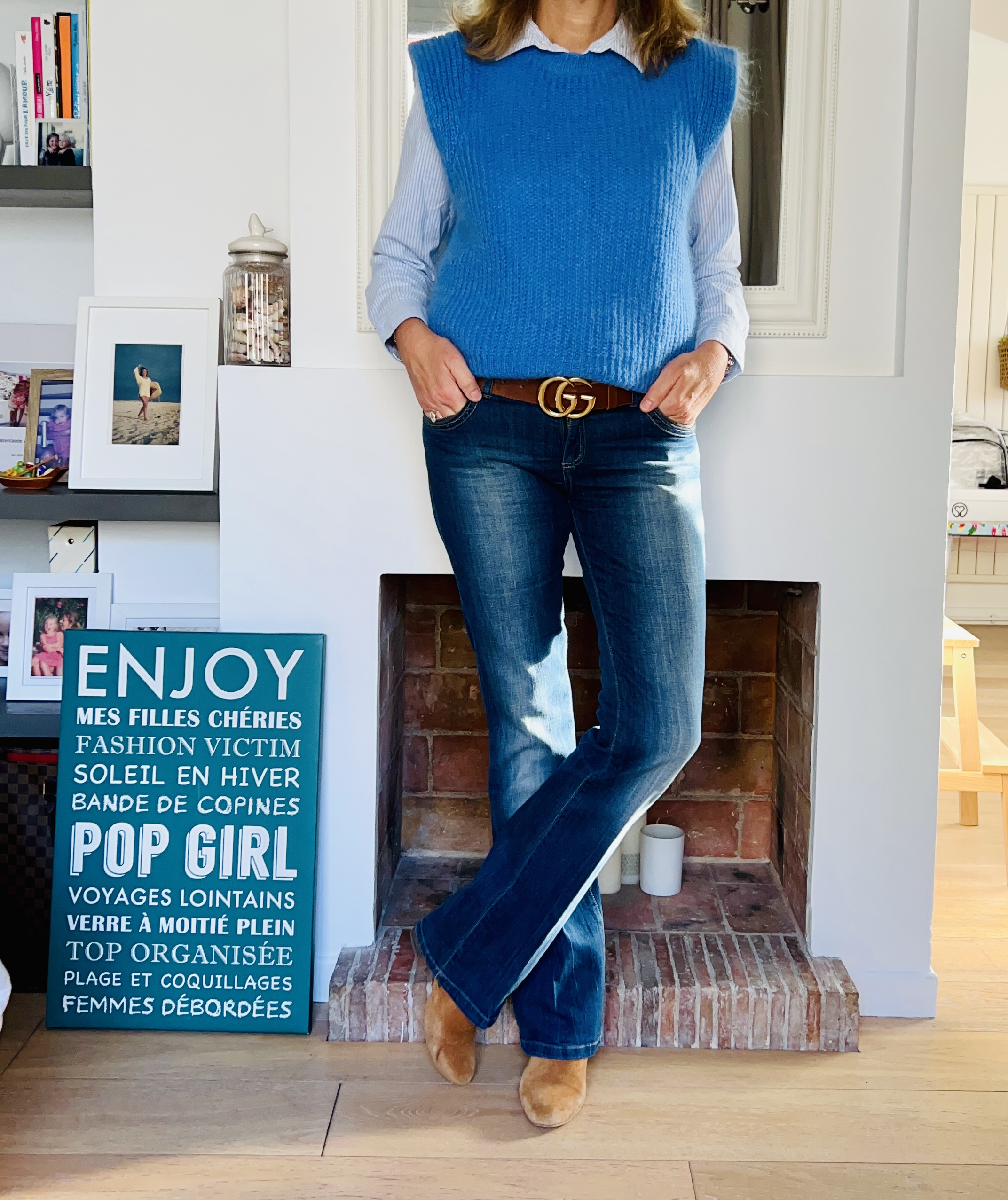 Bleu printanier - look Femmes Débordées