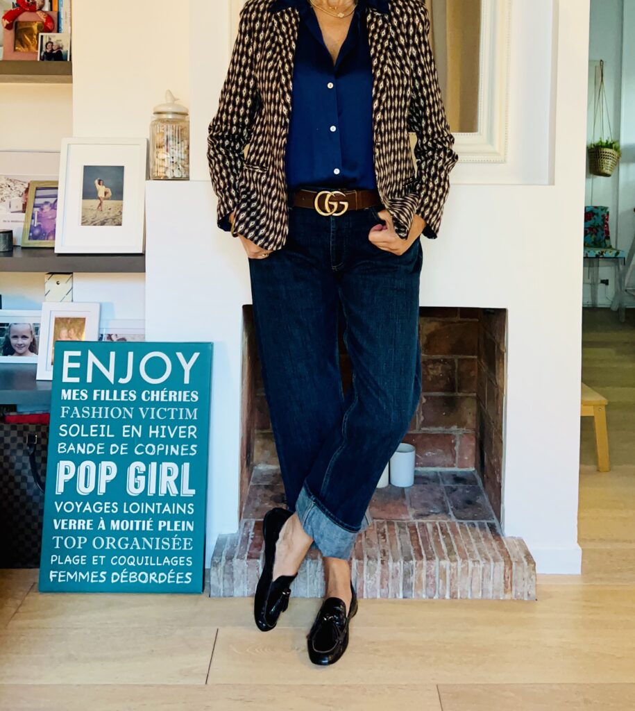 Bleu et croco - look Femmes Débordées