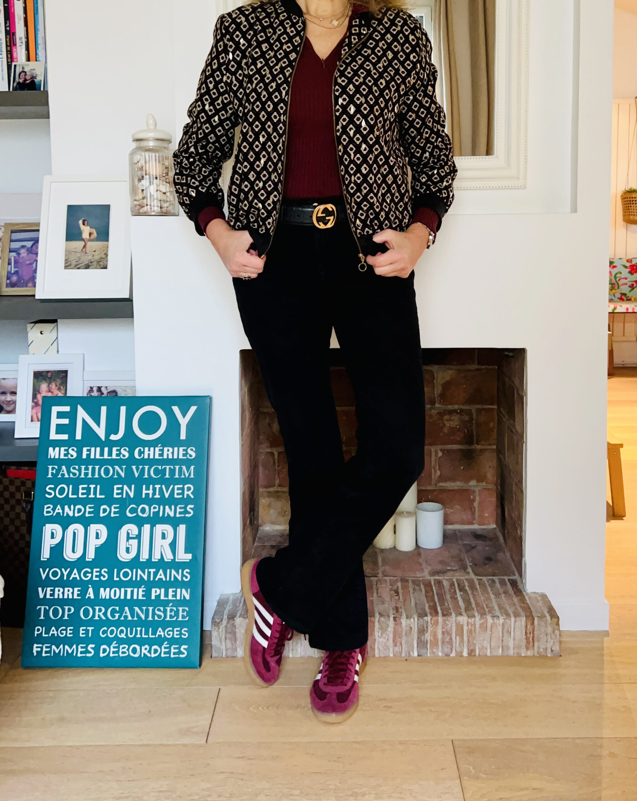 blouson bordeaux - look Femmes Débordées