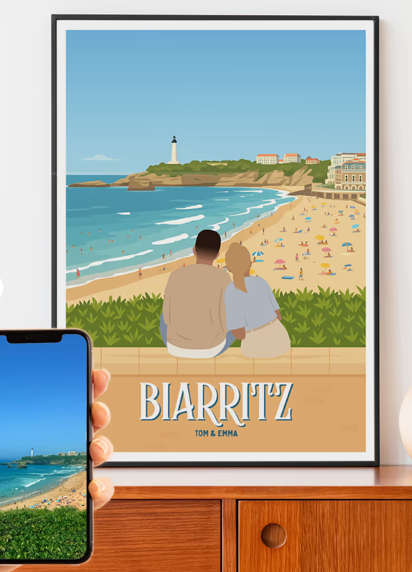 affiche personnalisée cadeau saint valentin