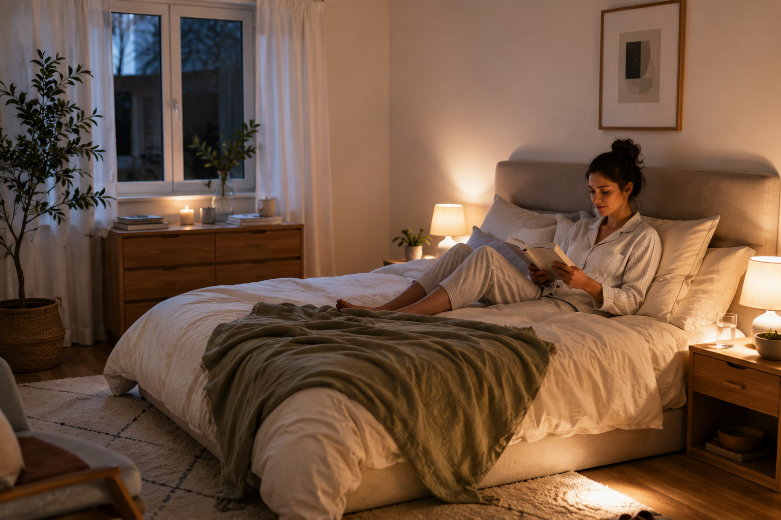 chambre ambiance douce avec lit agréable