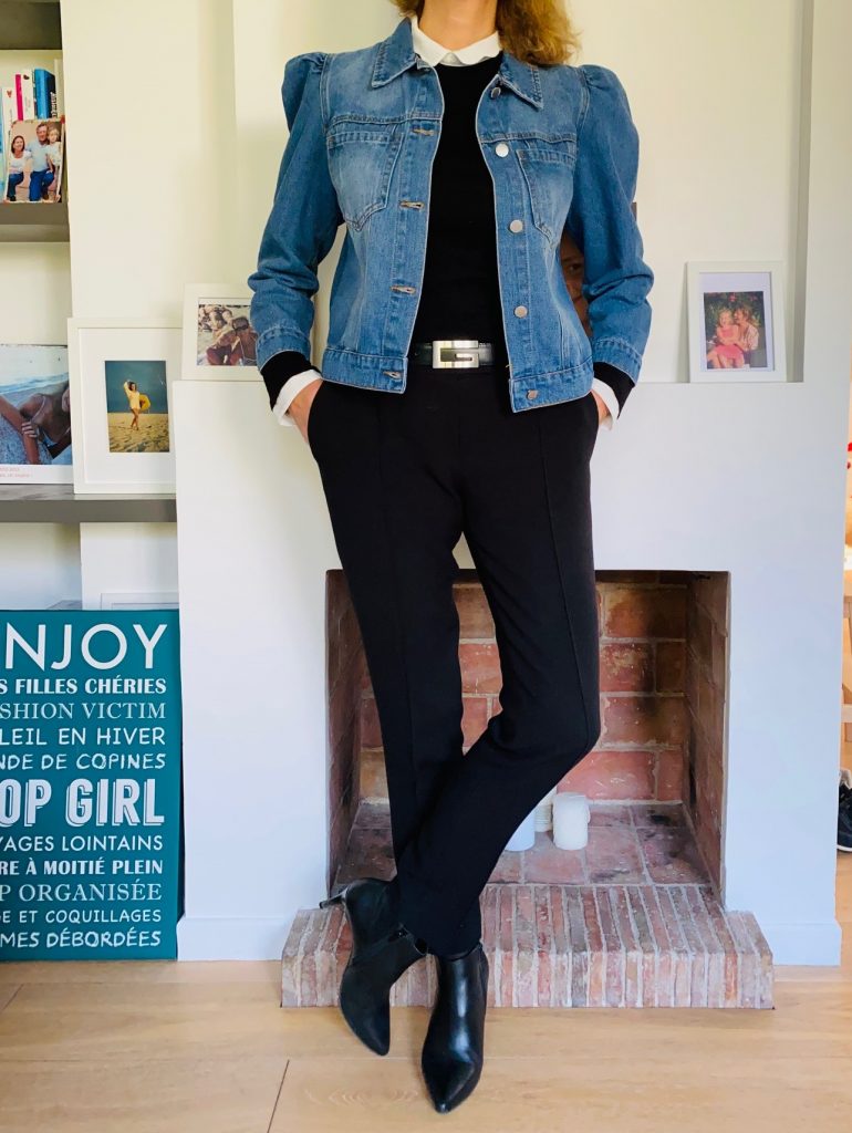 Col claudine et veste en jean - look Femmes Débordées
