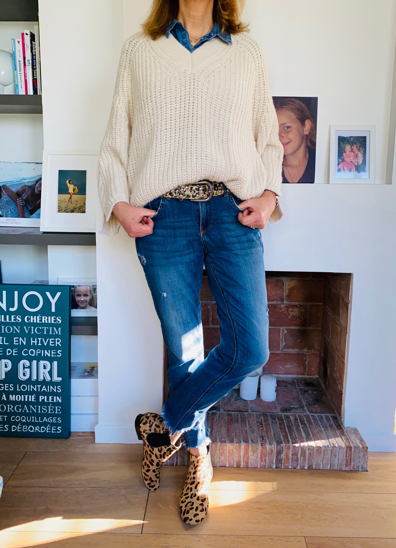 Gros pull et jean - look femmes Débordées