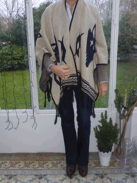 Jeans flare et poncho